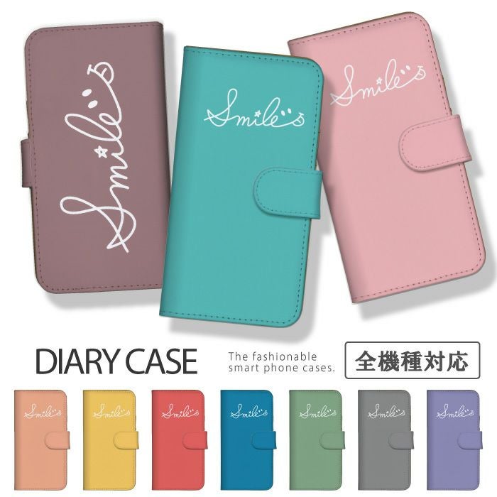 スマホケース 全機種対応 手帳型ケース ニコちゃん スマイル